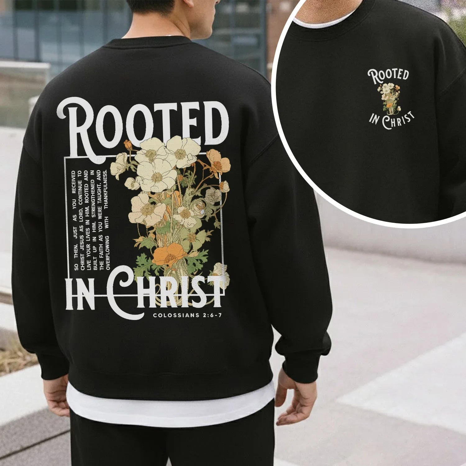 Rooted In Christ Floral Designs - Faith Floral - Unisex Tshirt / Hoodie / Sweatshirt - Faith Guided Life
