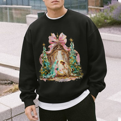 Retro Nativity Scene Christmas – Holy Family Art – Unisex Tshirt / Hoodie / Sweatshirt