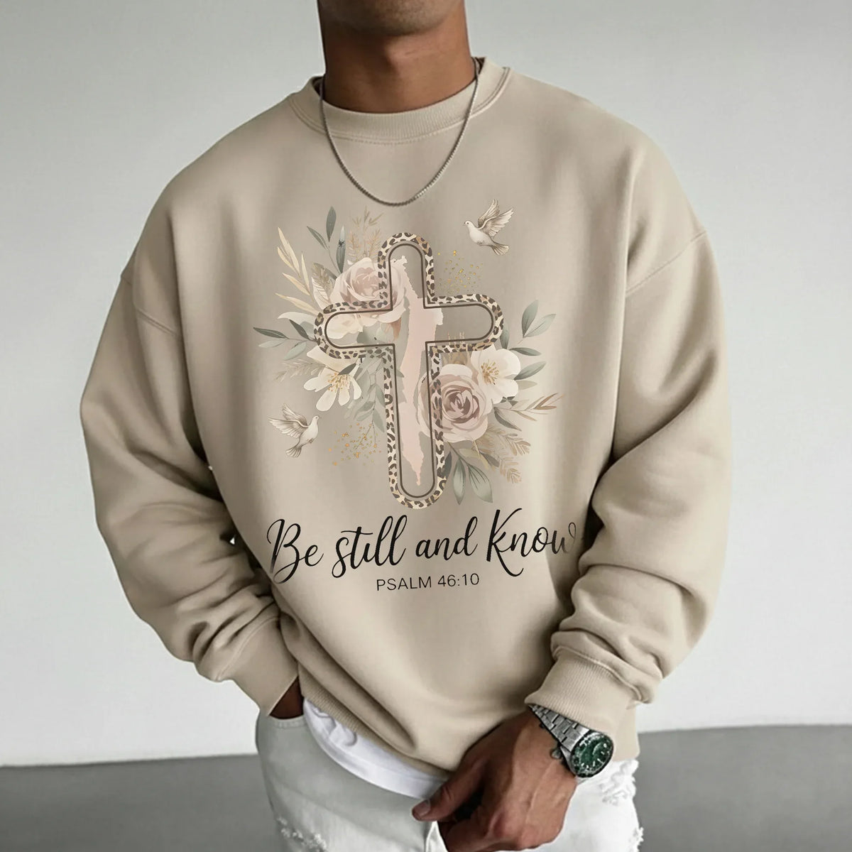 Be Still and Know Floral Cross Design - Faith Floral - Unisex Tshirt / Hoodie / Sweatshirt - Faith Guided Life