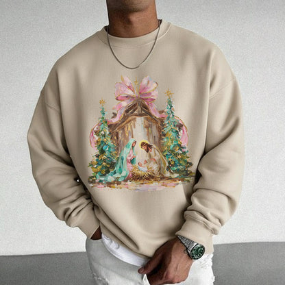 Retro Nativity Scene Christmas – Holy Family Art – Unisex Tshirt / Hoodie / Sweatshirt