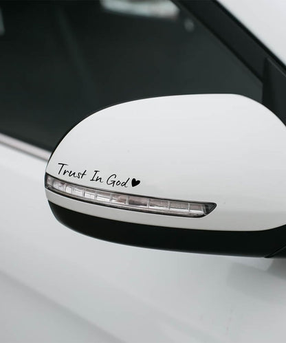 Trust in God Mirror Decals for Cars, Trucks, Motorcycles