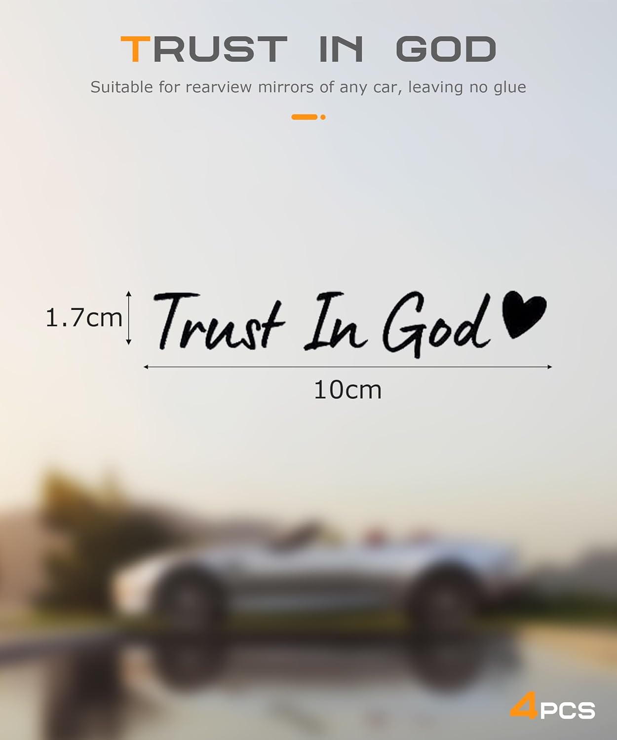 Trust in God Mirror Decals for Cars, Trucks, Motorcycles
