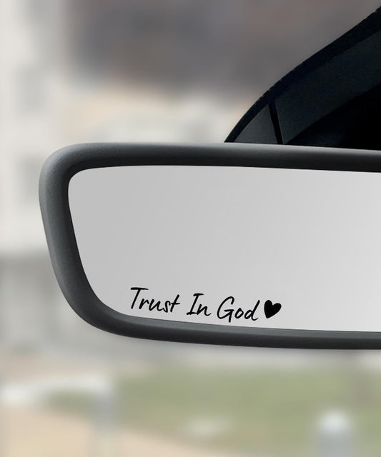 Trust in God Mirror Decals for Cars, Trucks, Motorcycles