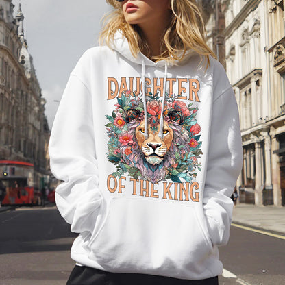 "Daughter of the King" Lion & Floral Christian T-Shirt | Faith Guided Life Apparel