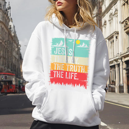 Jesus The Way The Truth The Life Vintage Sunset Christian T-Shirt John 14:6 Faith Tee