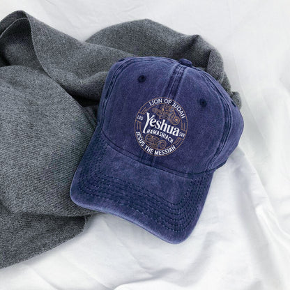 Lion of Judah Yeshua Hamashiach Embroidered Baseball Cap - Premium Christian Faith Hat