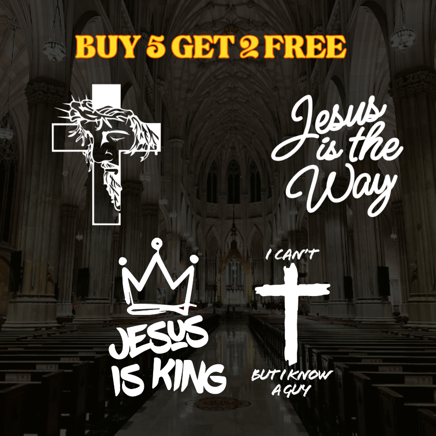 6 inch - Christian Decal Collection – Faith Stickers for Car, Laptop, Water Bottle & Helmet