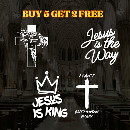 6 inch - Christian Decal Collection – Faith Stickers for Car, Laptop, Water Bottle & Helmet