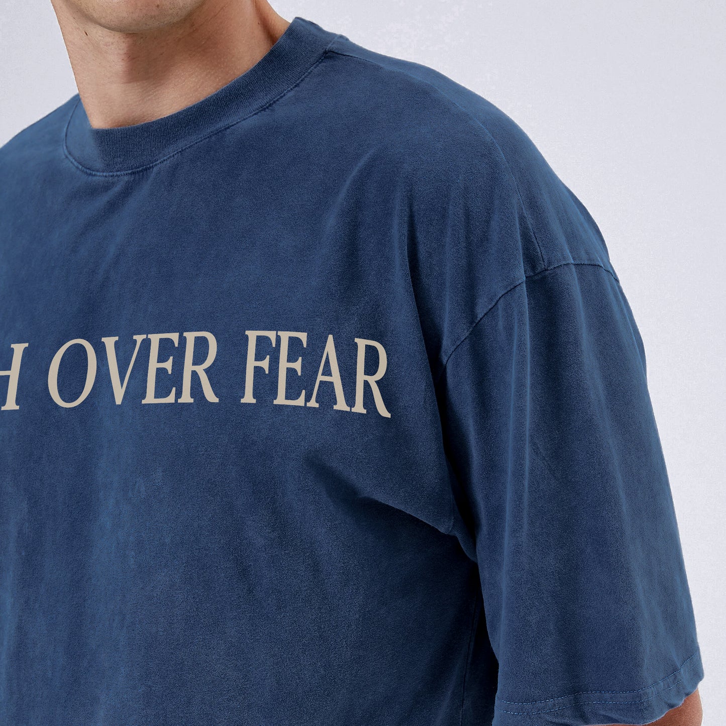 Faith Over Fear Two Sides Unisex Vintage Washed T-Shirt - Crown of Thorns Courage Declaration
