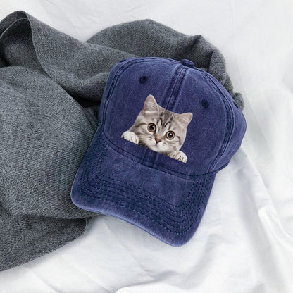 Peeking Cat Baseball Cap - Adorable Cat Lover Hat