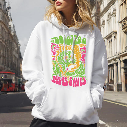 "Addiction Jesus Saves" Skull Design Christian T-Shirt | Faith Guided Life Apparel