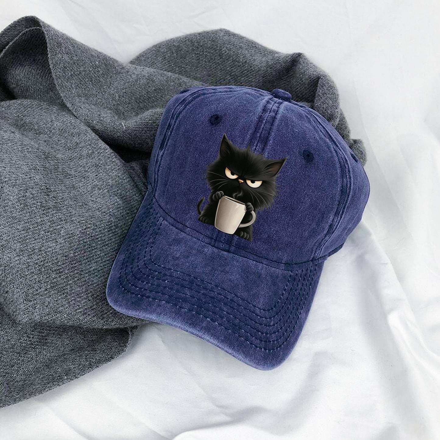 Grumpy Cat Coffee Baseball Cap - Funny Coffee Lover Hat