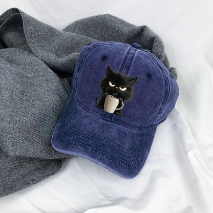 Grumpy Cat Coffee Baseball Cap - Funny Coffee Lover Hat