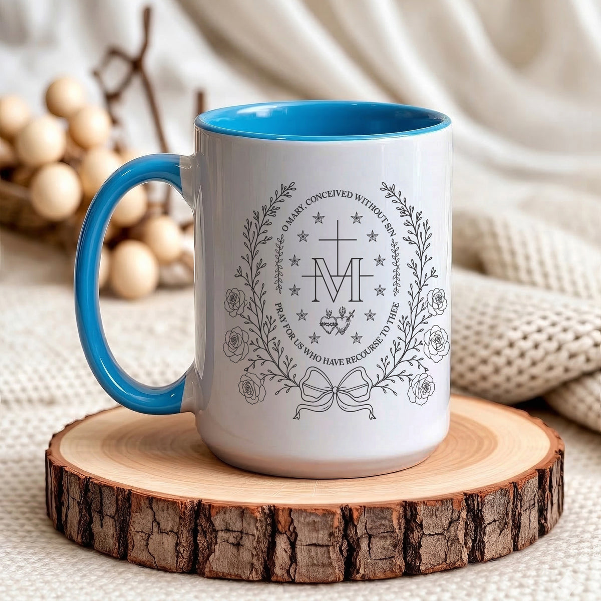 O Mary Conceived Without Sin Prayer Mug - Perfect Christian Gift, Prayer Mug, or Daily Inspiration