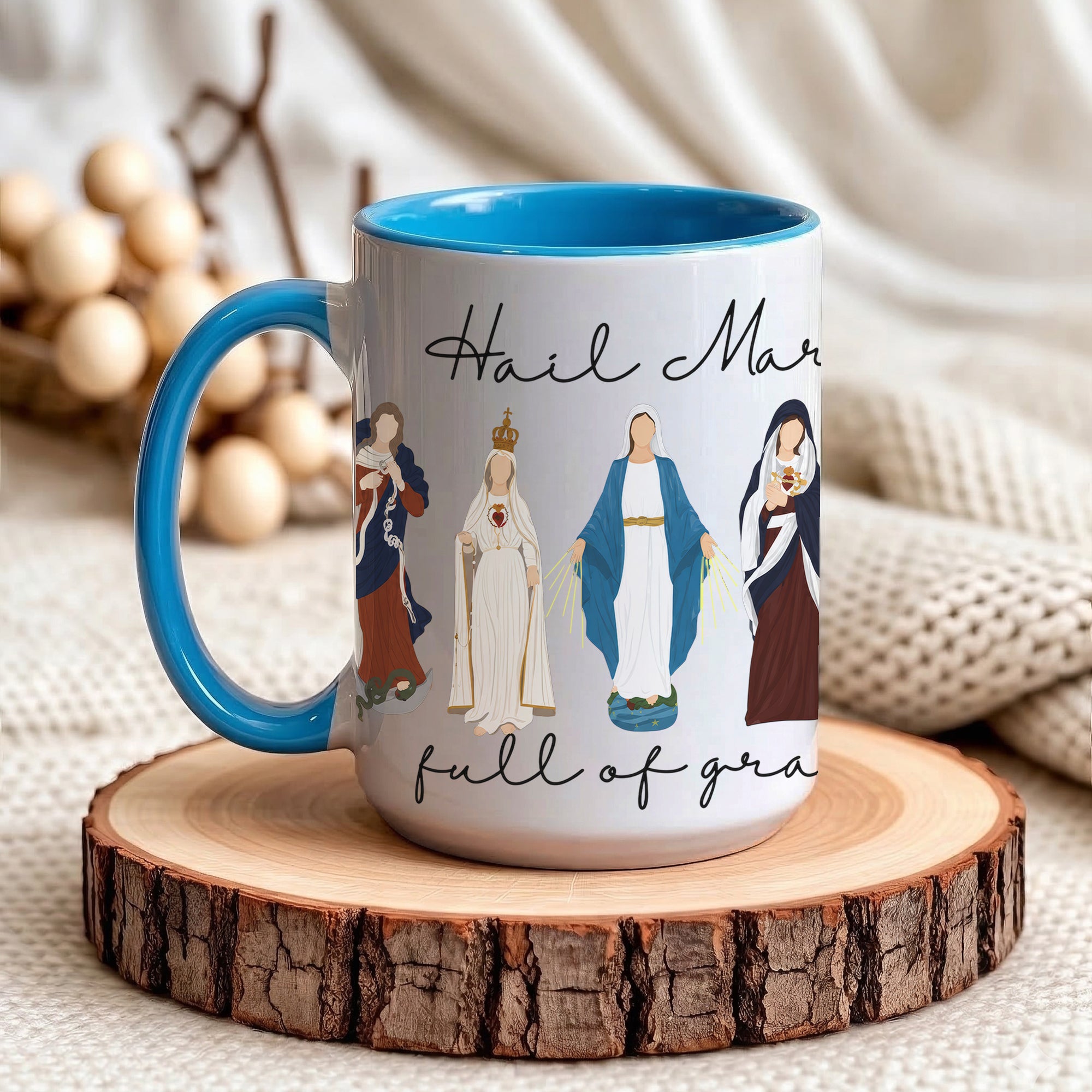 Hail Mary Full of Grace Ceramic Mug - Perfect Christian Gift, Prayer Mug, or Daily Inspiration