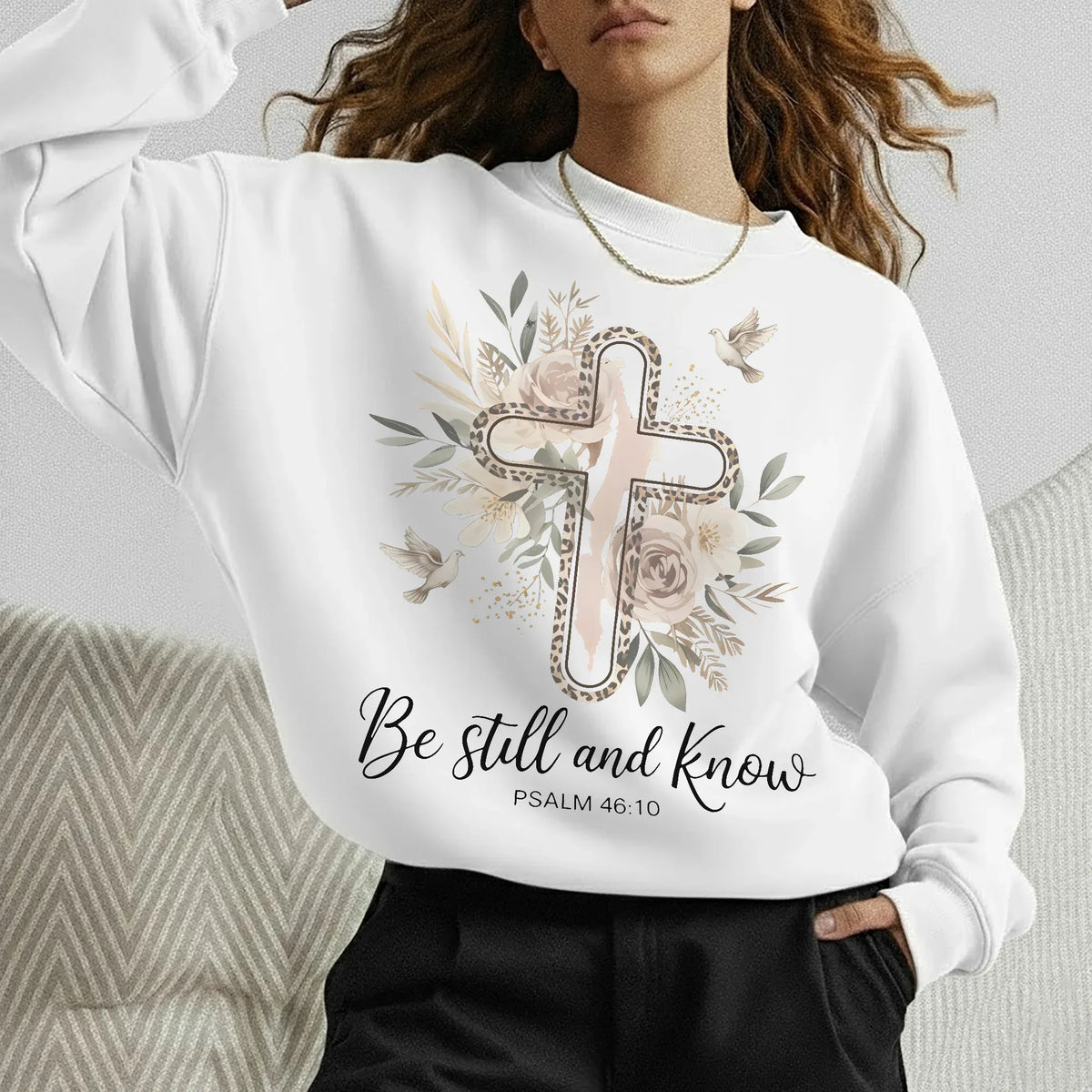 Be Still and Know Floral Cross Design - Faith Floral - Unisex Tshirt / Hoodie / Sweatshirt - Faith Guided Life