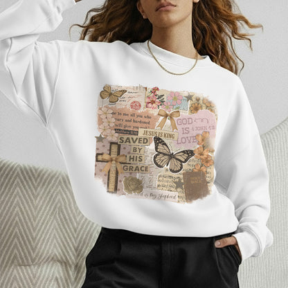 Christian Scrapbook Save by his Grace - Christian Doodle - Unisex Tshirt / Hoodie / Sweatshirt