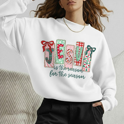 Jesus Is The Reason For The Season Pattern - Merry Christmas - Unisex Tshirt / Hoodie / Sweatshirt