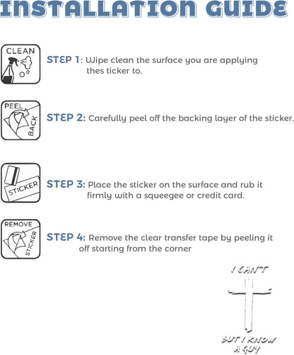 I Can't, But I Know A Guy - Christian Jesus Cross Car Vinyl Decal Bumper Sticker for Car, Wall, Window, Vehicle