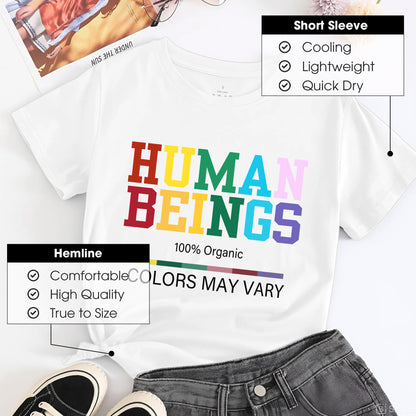 "Human Beings - Colors May Vary" Unisex Diversity T-Shirt | 100% Organic Equality Statement Tee