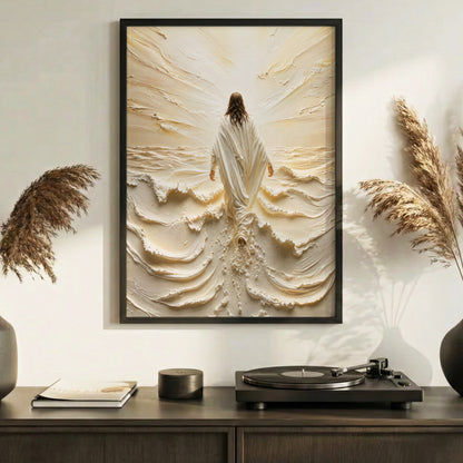 Jesus Walking on Water Through Divine Light Poster/Canvas