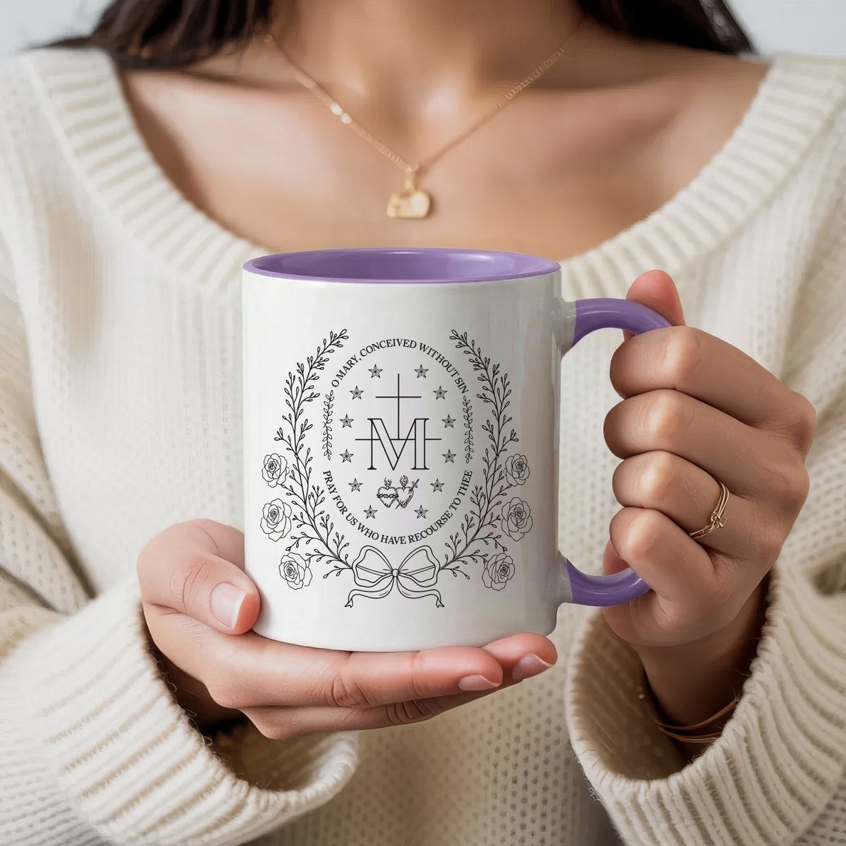O Mary Conceived Without Sin Prayer Mug - Perfect Christian Gift, Prayer Mug, or Daily Inspiration