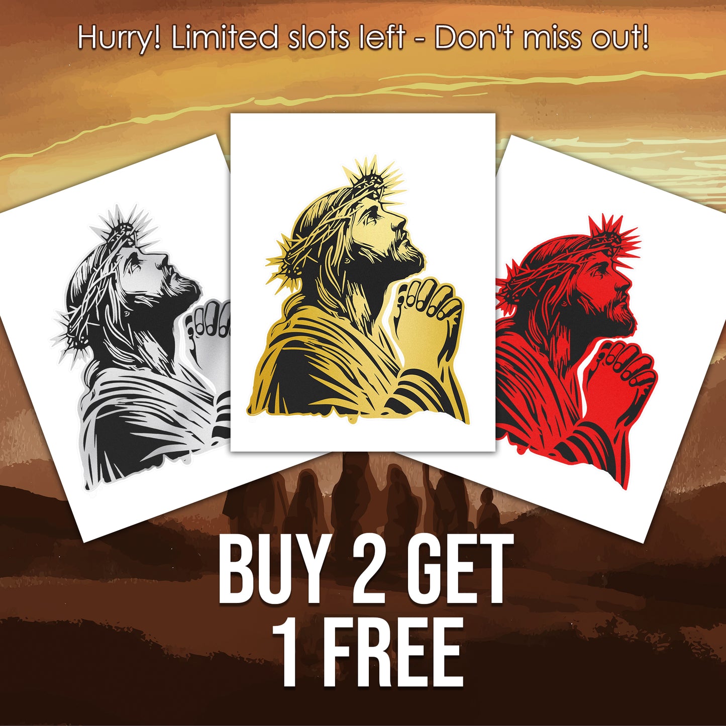 Praying Jesus Decal - Large Graphic for Trucks, Cars, Walls