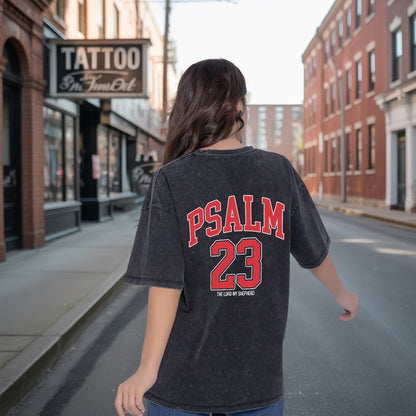 Yahweh Psalm 23 Two Sides Unisex Vintage Washed T-Shirt - The Lord My Shepherd Declaration