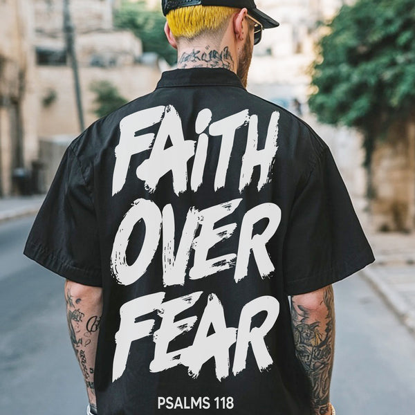 Faith Over Fear Print Hawaiian Shirt 041-1