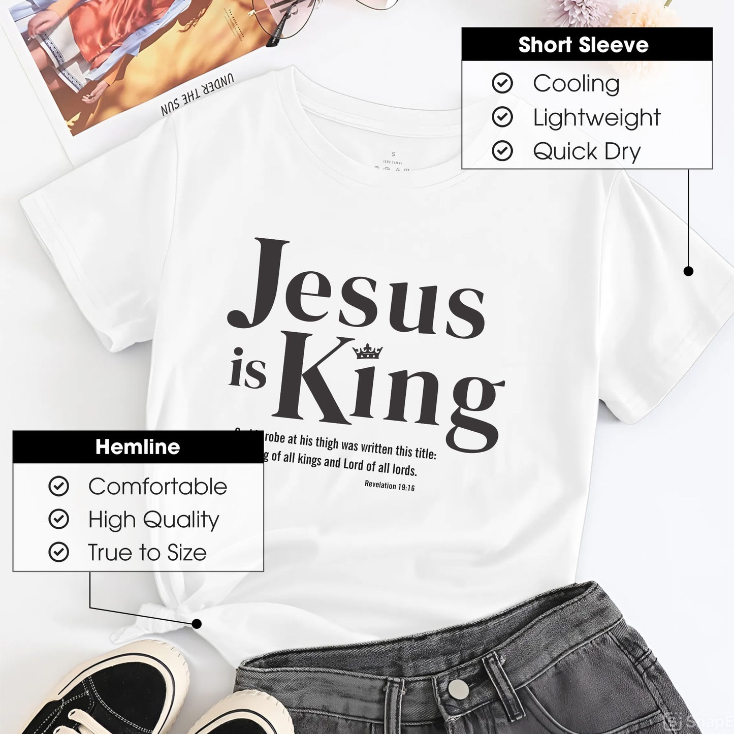 "Jesus is King" Graffiti Style Christian T-Shirt | Faith Guided Life Apparel