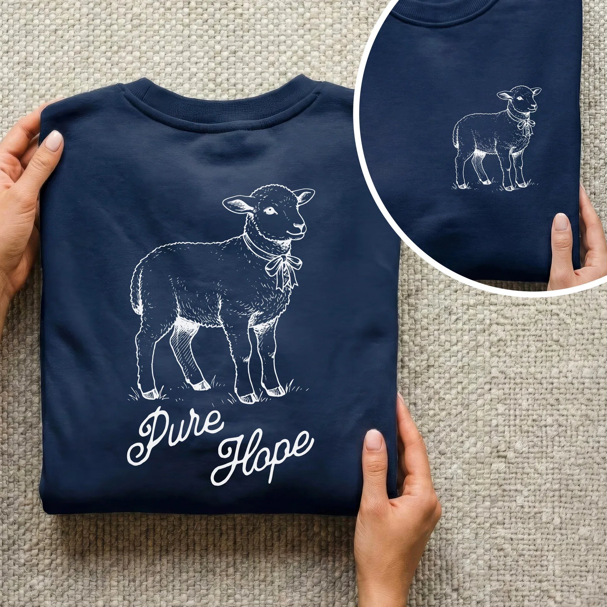 Pure Hope: The Gentle Lamb - Two Sides - Wild Animals - Unisex Tshirt / Hoodie / Sweatshirt - Faith Guided Life