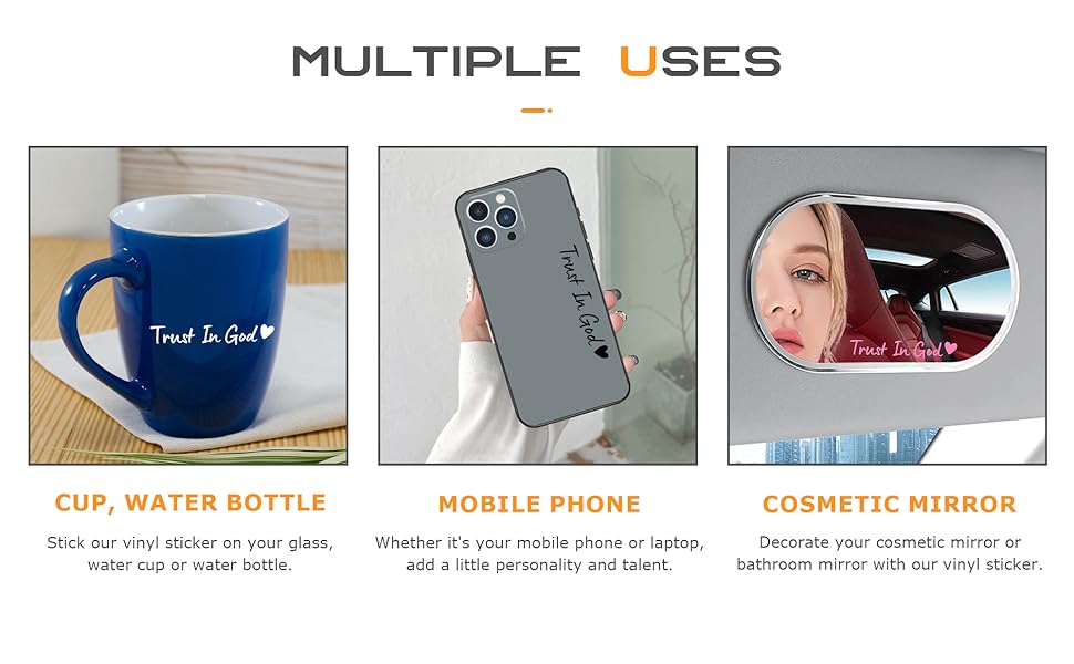 Trust in God Mirror Decals for Cars, Trucks, Motorcycles