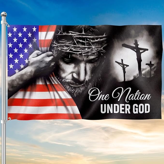 One Nation Under God American Jesus Flag - House Flag/Garden Flag
