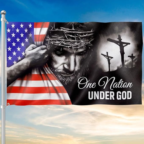 One Nation Under God American Jesus Flag - House Flag/Garden Flag
