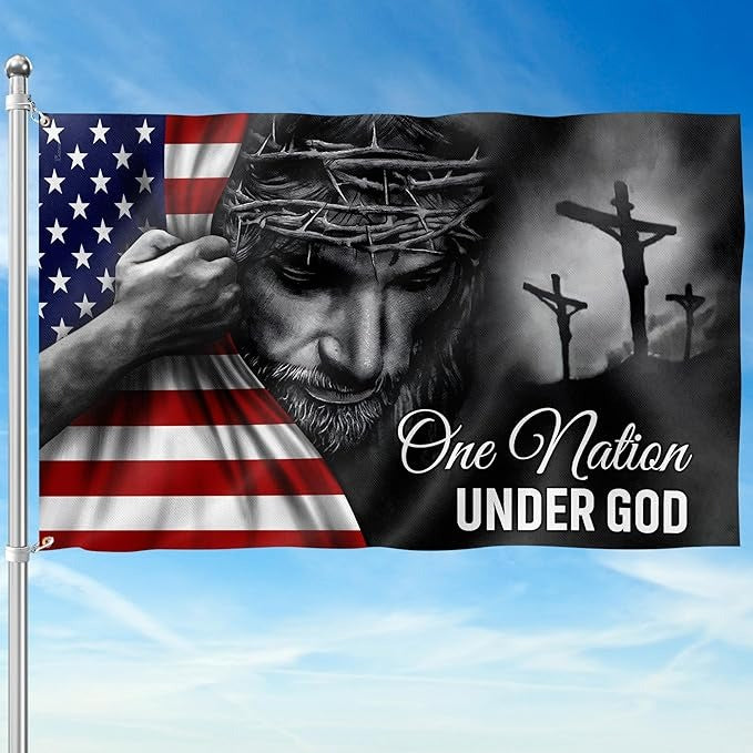 One Nation Under God American Jesus Flag - House Flag/Garden Flag