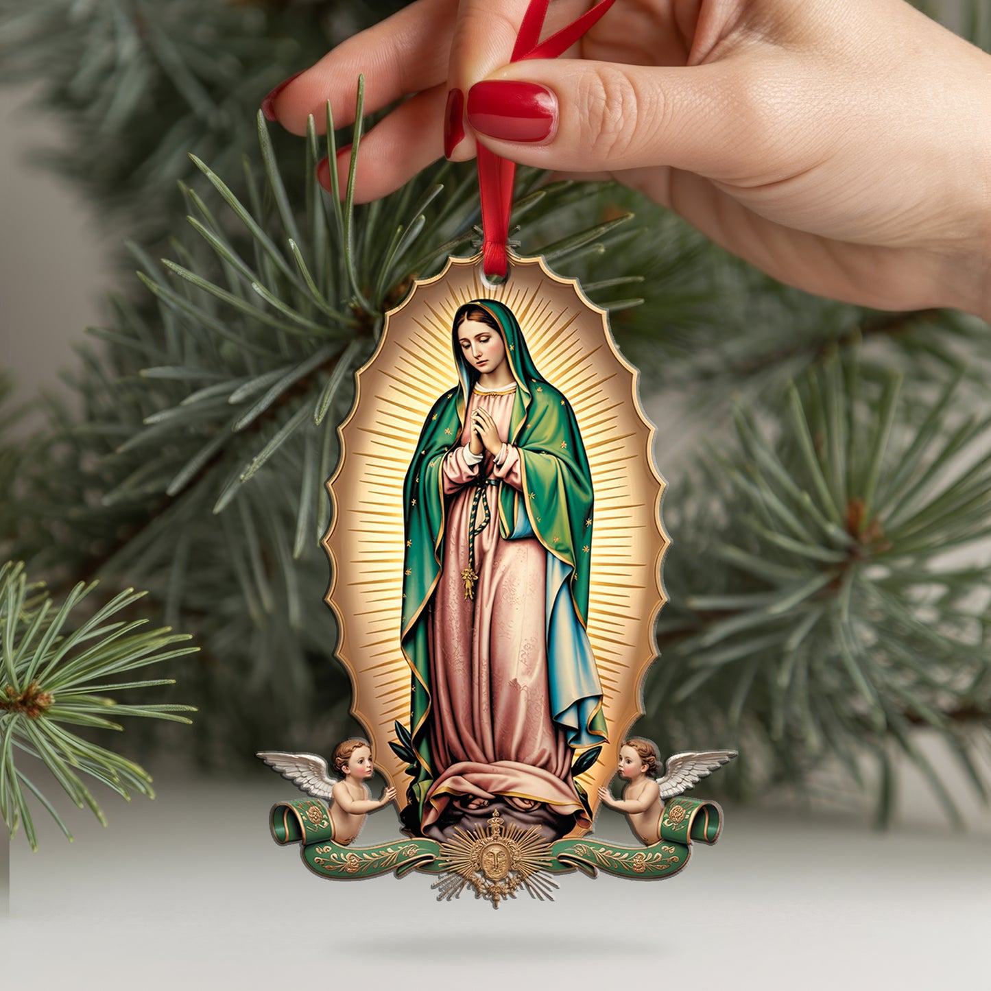 Our Lady of Guadalupe Christmas Ornament | Virgin Mary Catholic Keepsake | Religious Decoration
