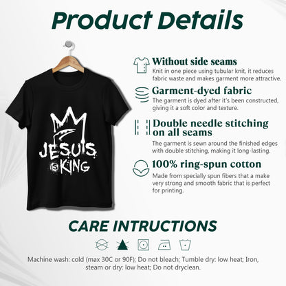 Jesus Is King – Bold Christian Streetwear with Crown Graphic