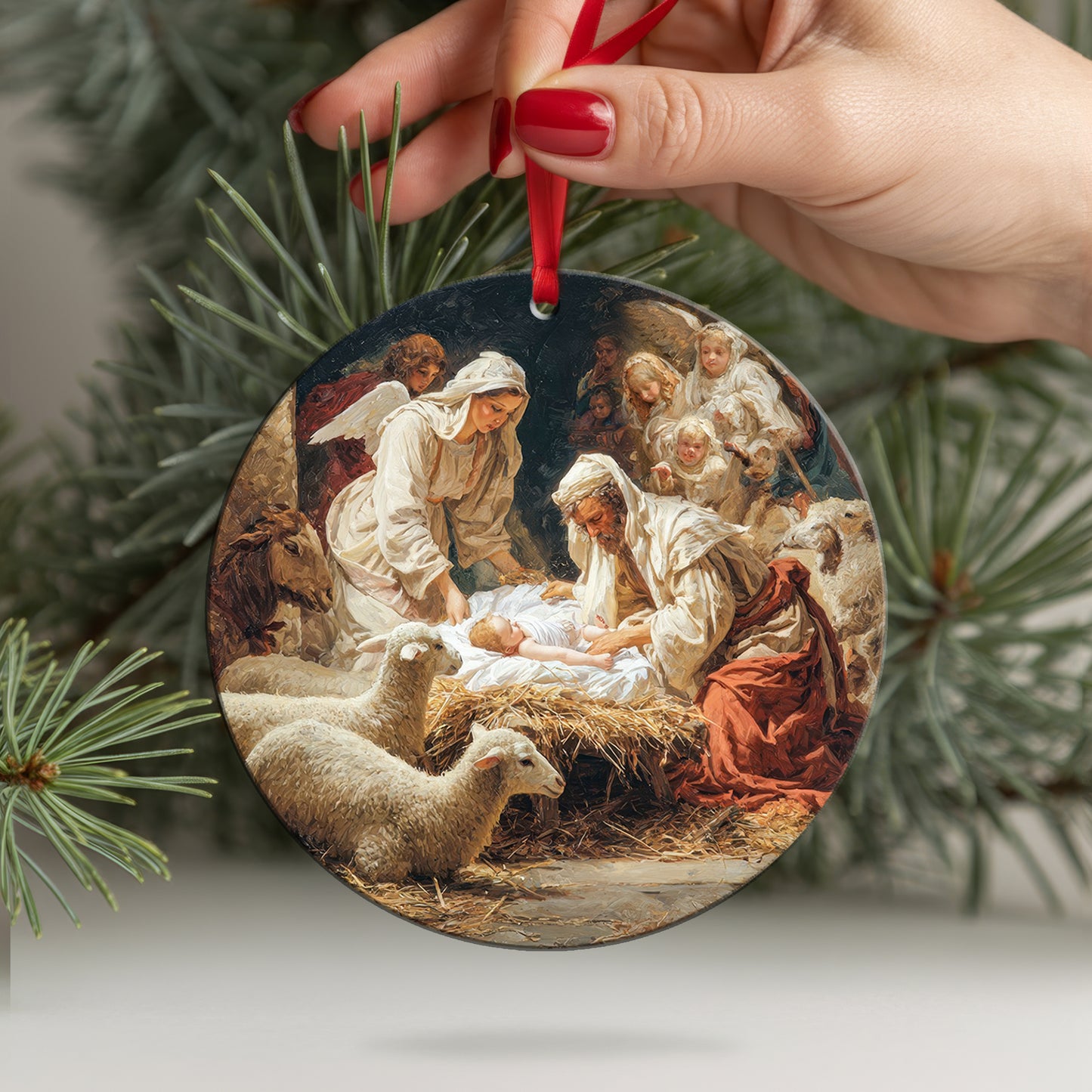 Classical Art Nativity Christmas Ornament | Holy Family Masterpiece | Religious Christian Keepsake