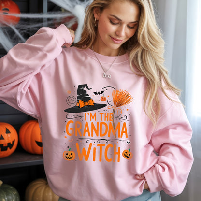 I'm The Grandma Witch Halloween T-Shirt Funny Grandmother Pumpkin Spooky Season Tee