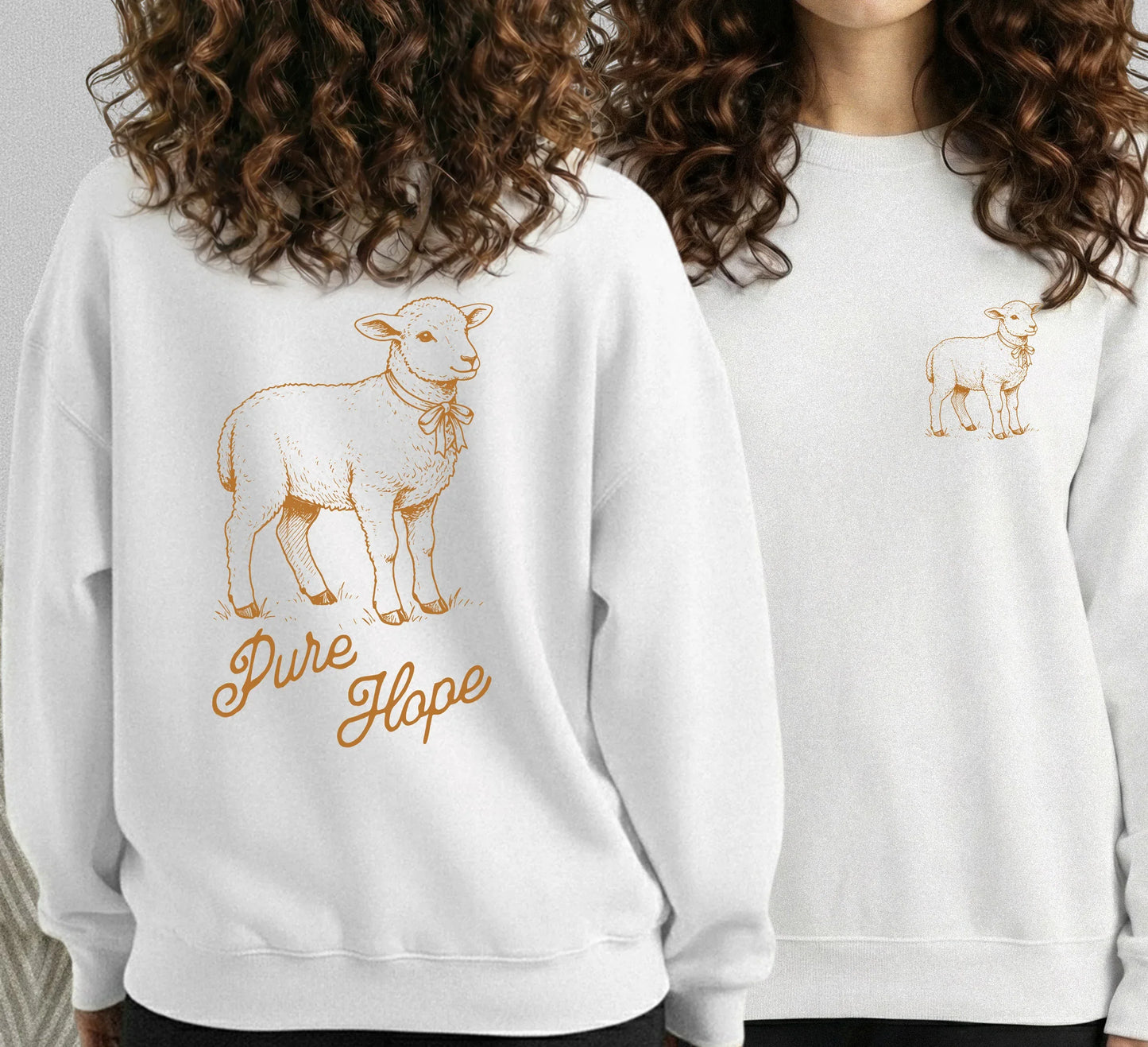 Pure Hope: The Gentle Lamb - Two Sides - Wild Animals - Unisex Tshirt / Hoodie / Sweatshirt - Faith Guided Life