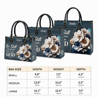 Be Still And Know That I Am God Psalm 46:10 Personalized Faith Leather Handbag Christian Women