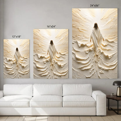 Jesus Walking on Water Through Divine Light Poster/Canvas
