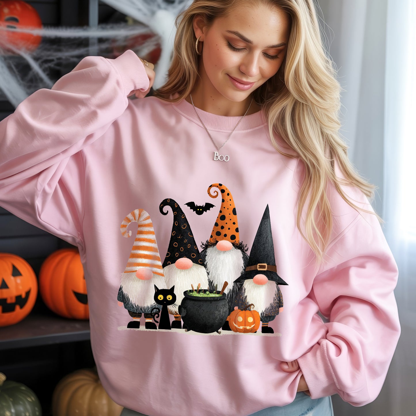 Halloween Gnomes Witch Hats Cute Spooky T-Shirt Adorable Fall Autumn Gnome Squad Tee