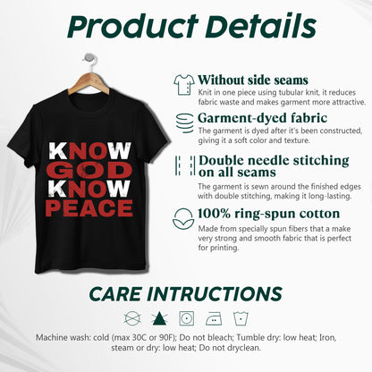 Know God Know Peace T-Shirt - Spiritual Wisdom Declaration