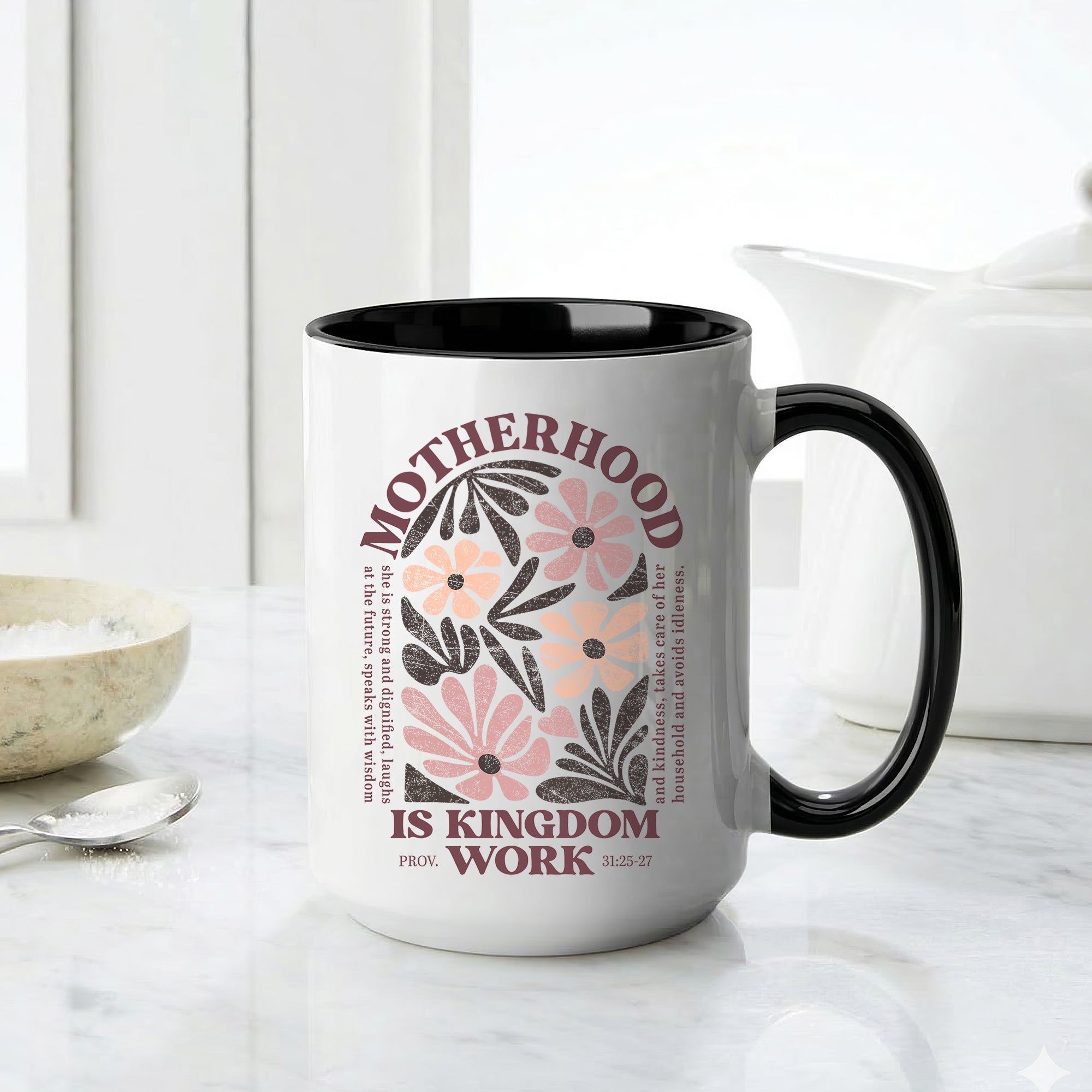 Motherhood is Kingdom Work Mug - Perfect Christian Gift, Prayer Mug, or Daily Inspiration