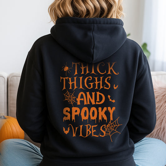 Thick Thighs And Spooky Vibes Halloween T-Shirt Body Positive Confidence Halloween Tee