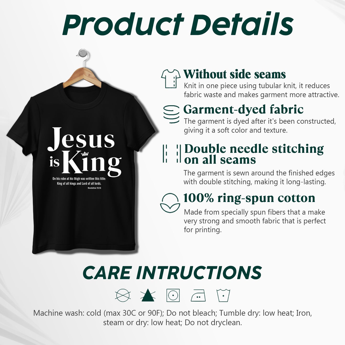 "Jesus is King" Graffiti Style Christian T-Shirt | Faith Guided Life Apparel