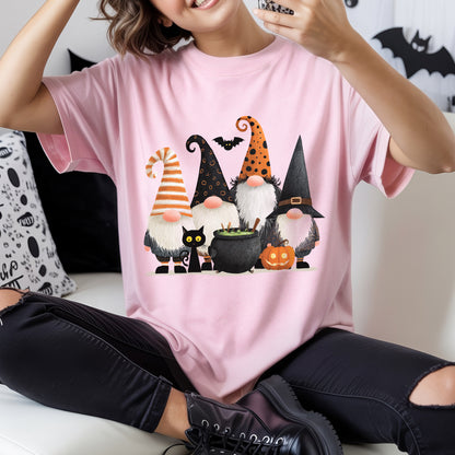 Halloween Gnomes Witch Hats Cute Spooky T-Shirt Adorable Fall Autumn Gnome Squad Tee