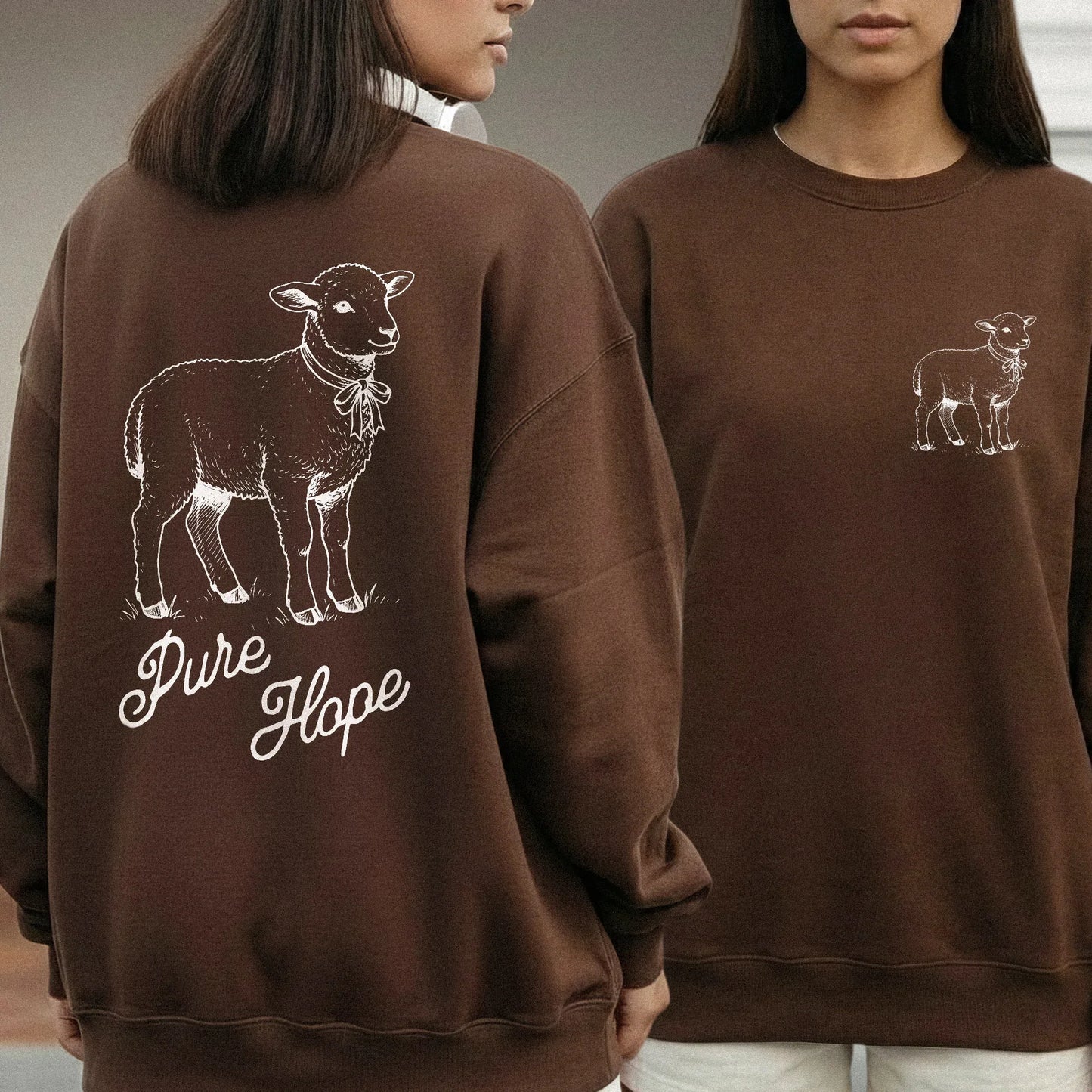 Pure Hope: The Gentle Lamb - Two Sides - Wild Animals - Unisex Tshirt / Hoodie / Sweatshirt - Faith Guided Life