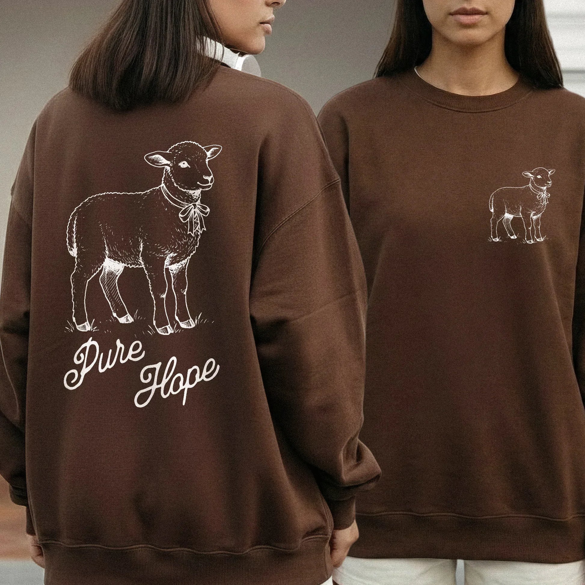 Pure Hope: The Gentle Lamb - Two Sides - Wild Animals - Unisex Tshirt / Hoodie / Sweatshirt - Faith Guided Life